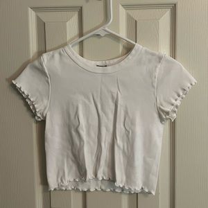 Brandy Melville White Cropped Tee